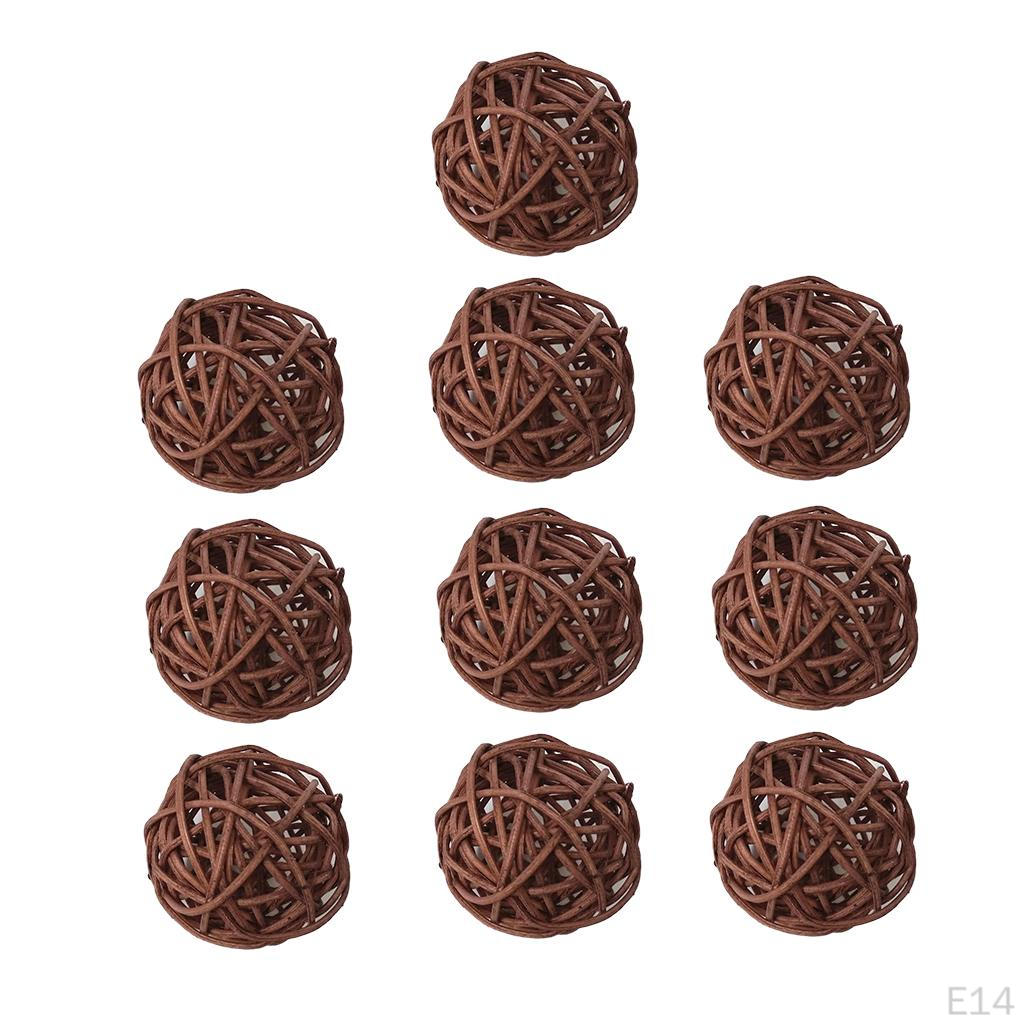 10 Pcs Wicker Rattan Balls Decorative DIY Craft Wedding Home Decorations