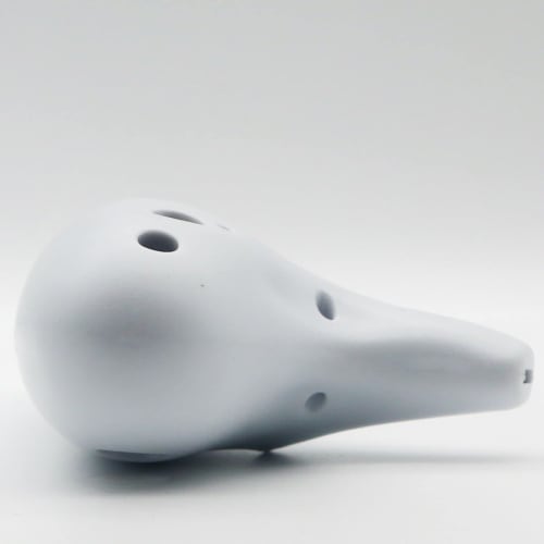 Aestivate Plastic Ocarina, 12-Hole Alto C Key, Plastic AC Ocarina with Brass Pipe (White)