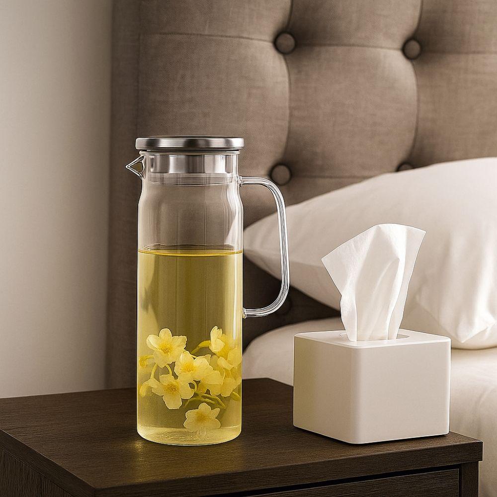 Transparent Heat Resistant Kettle 1.5L Tea Pitcher Minimalist Glass Water Pitcher  Household