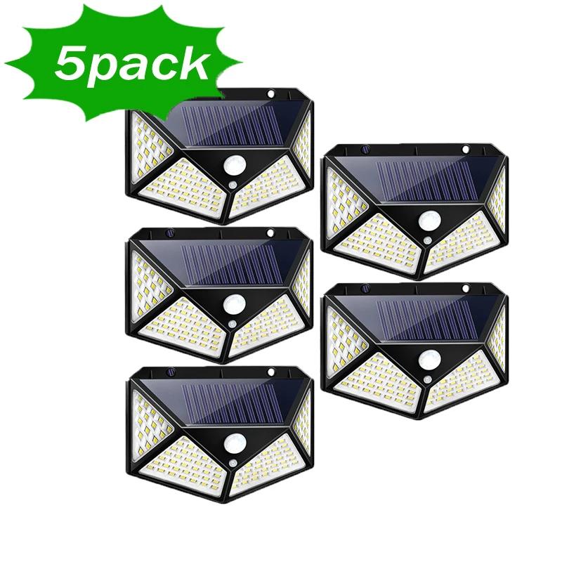 LED 100 Solar Wall Lights Outdoor Solar Lamp Waterproof Motion Sensor Solar Powered Sunlight Street Light for Garden Decoration