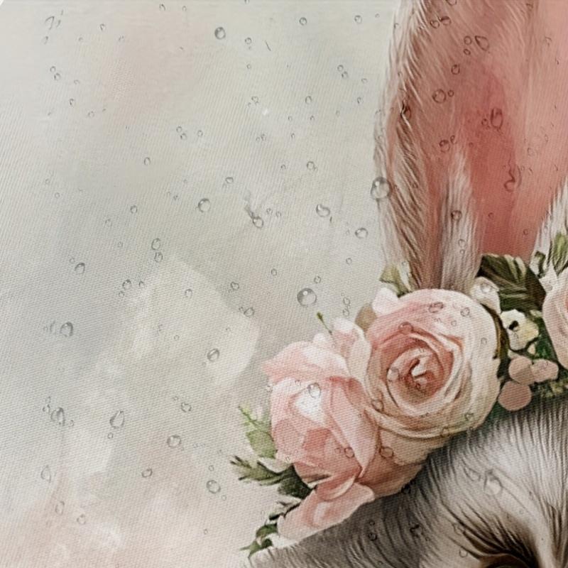 Charming Rabbit Shower Curtain - Rabbits With Flower Crowns Hanging In The Living Room, Bedroom Decoration - Cute And Natural