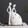 Ceramic Sculpture Happy Home Wedding Bride Groom  Figurines Miniatures Decoration Crafts Ceramic Creative Gifts Home Decor