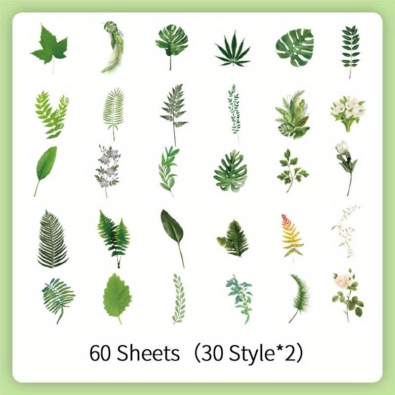 60 pcs Vintage Plant Floral Butterfly Sticker Creative DIY Decorative Stickers Adhesive Stick Labels Scrapbooking Junk Journal