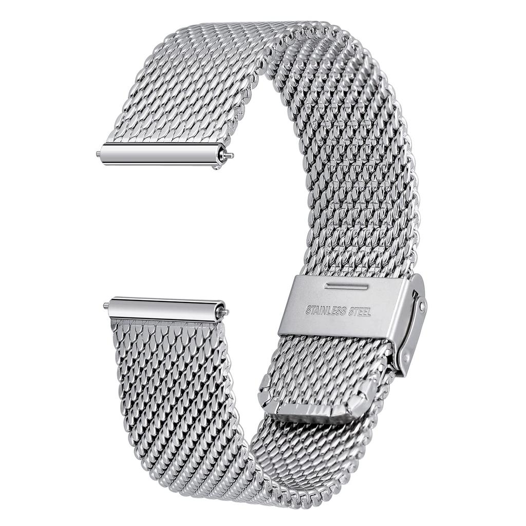 BERNY Nerezový síťovaný řemínek k hodinkám, Snadná výměna bez potřeby nářadí - [18mm]