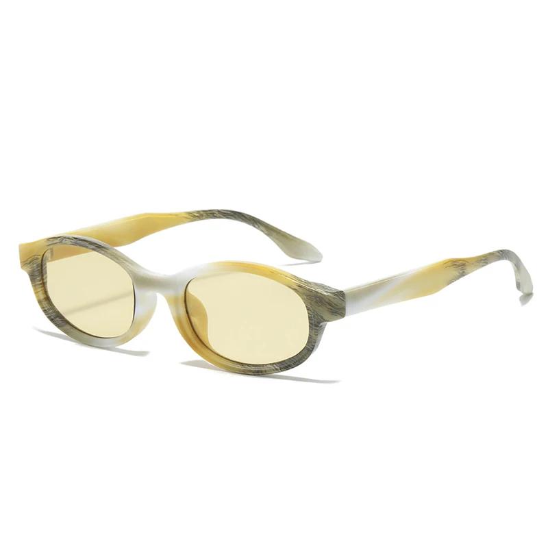  Oval Sunglasses Women Punk Double Color Shades UV400 Retro Men Trending Sun Glasses Clear Lens Frame