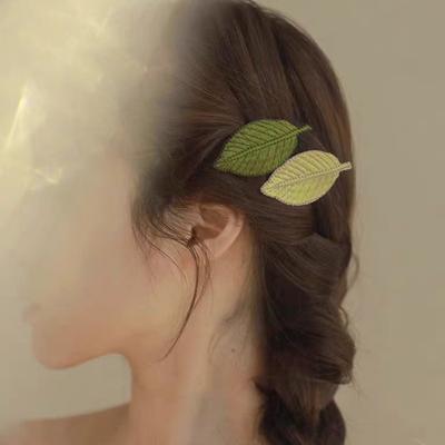 2 Stück Mädchen Haarspangen Blattdesign Leichte Haarspangen Pony Hinterkopf Haarspangen Haarfixierwerkzeug Haaraccessoires