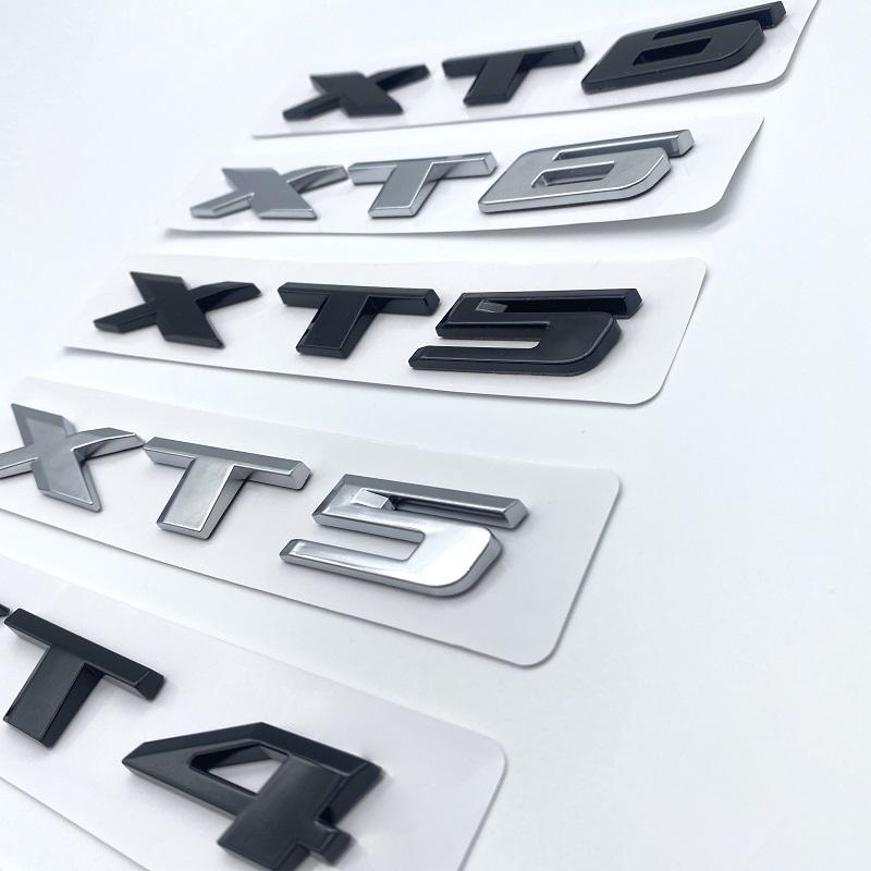 3D Letters Numbers Emblem for Cadillac XT4 XT5 XT6 XTS AWD Car Trunk Lid Nameplate Badge Logo Sticker Chrome Glossy Black