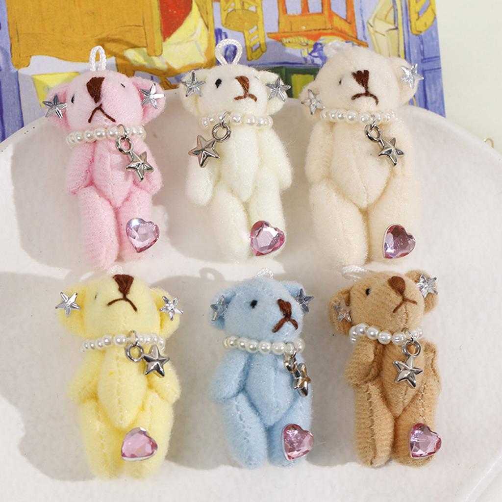 Cartoon Bear Shape Dolls Bag Pendants Bag Charm Plush Keychain Pendant Plush Material Backpack Pendant Gift for Girls