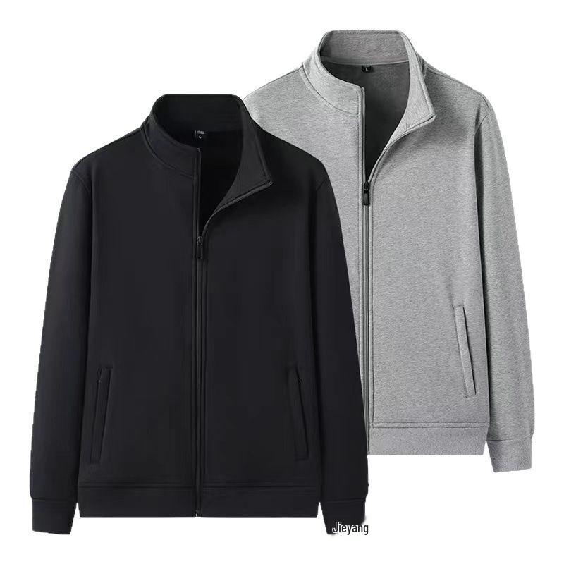 Men's Trendy Loose-Fit Stand-up Collar Zipper Cardigan Hoodie - Spring/Autumn Versatile Baseball Jacket, Plus Size Available