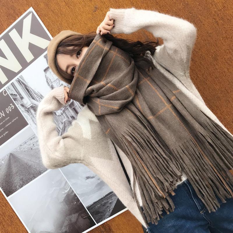 Womens Fall Winter Scarf Fashion Tassel Soft Warm Blanket Scarves Thick Soft Womens Shawl Wraps