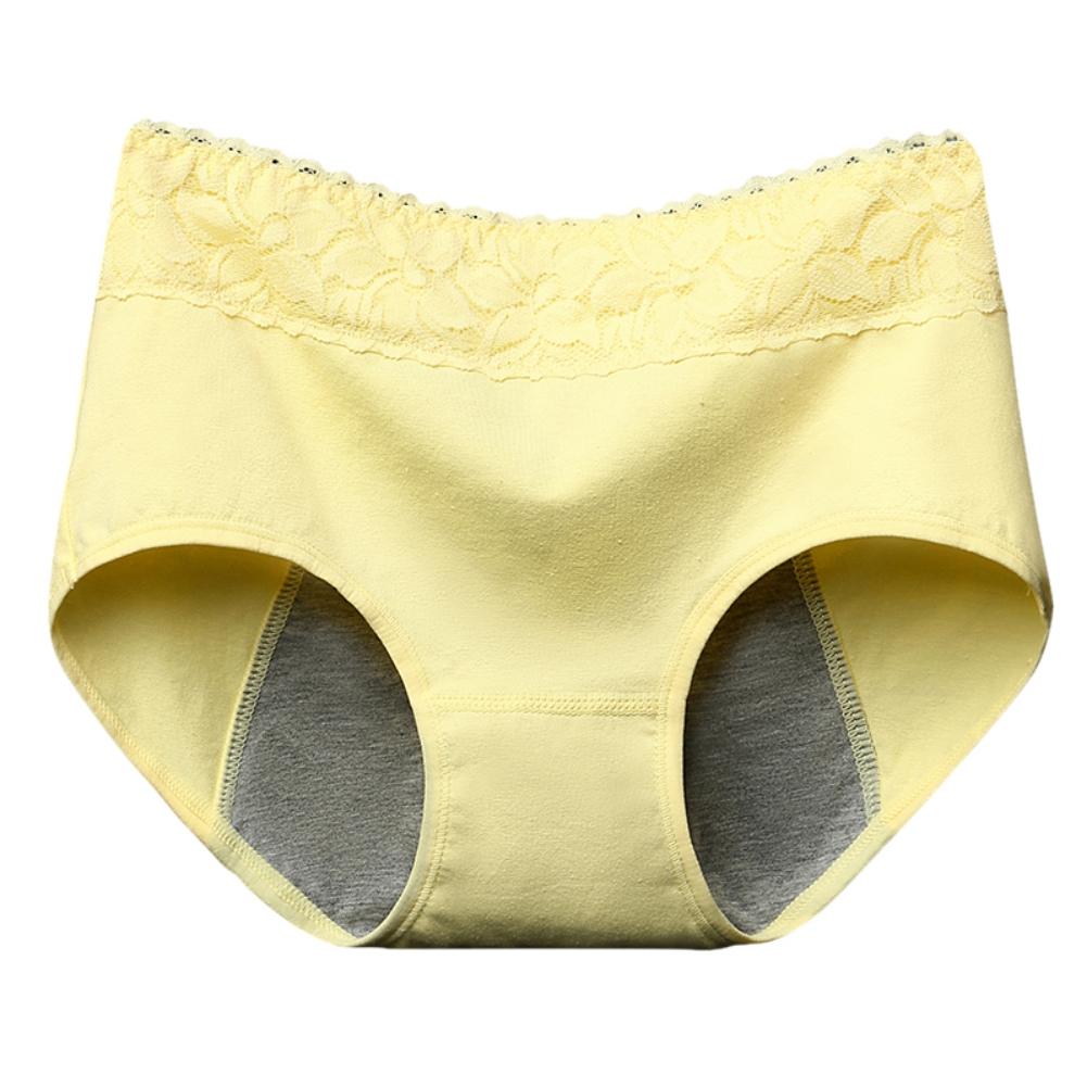 Menstruasjonsundertøy for kvinner Mellomhøyde blomster Postpartum Hipster Dame Blondestruser Jenter Stretch-truser i bomull