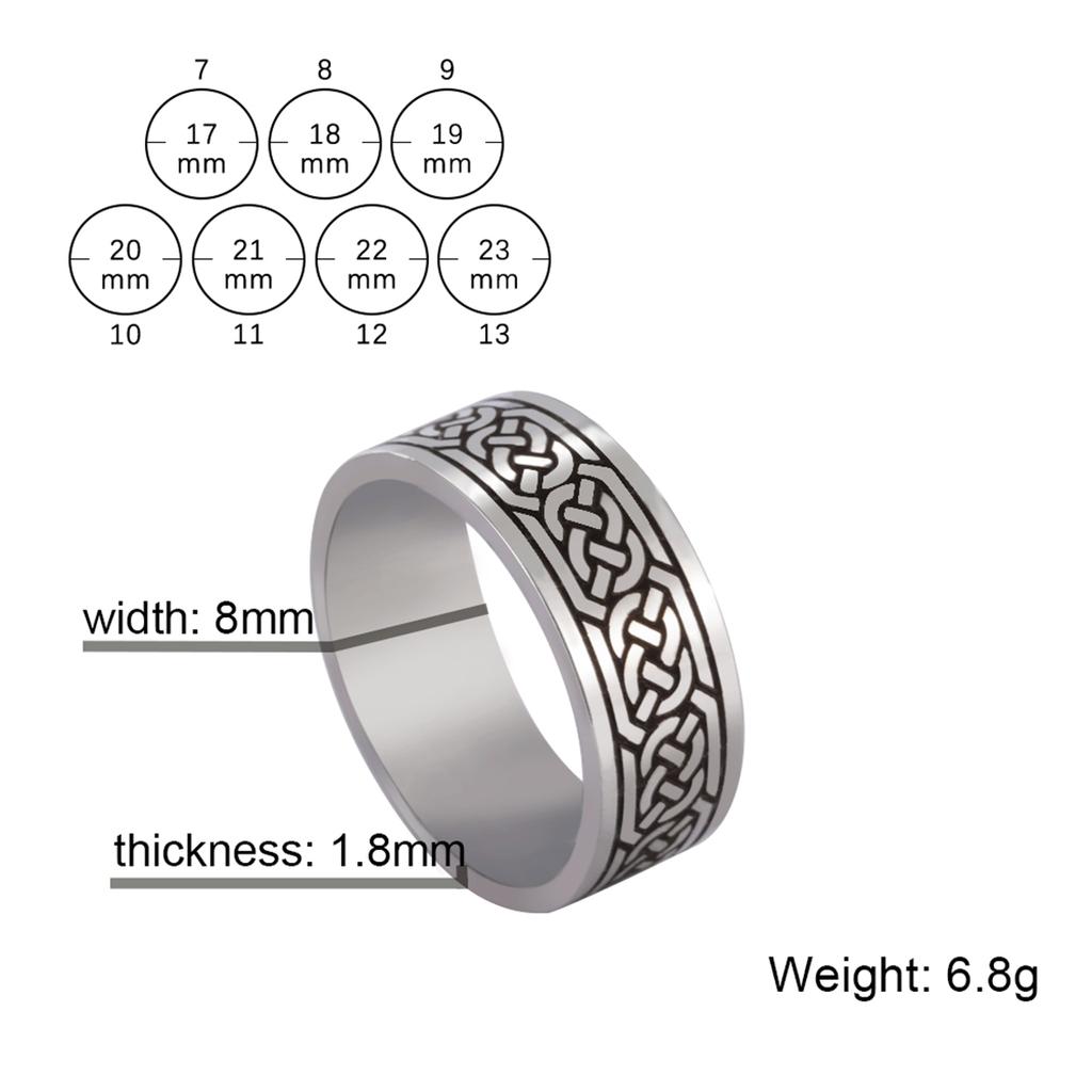 Punk Baum des Lebens Ring Edelstahl Vintage Wikinger Keltisches Knotenmuster Schmuck für Damen Herren Gothic Party Geschenk