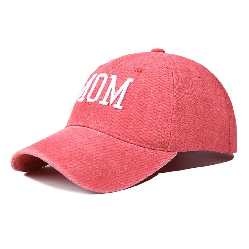 Vintage Washed Cotton Embroidered Dad & Mom Baseball Cap - Casual Duckbill Sun Hat