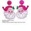 Santa Dangle Earrings Funny Christmas Earrings Glitter Santa Claus Charm Earrings Holiday Gift for Ladies Girls Xmas Party Accessories