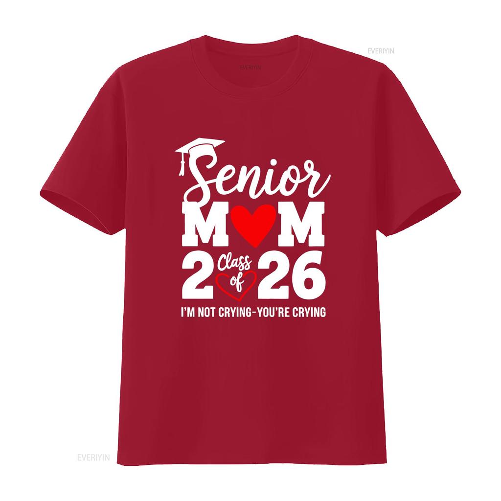 Senior Mom 2026 T Shirt Class Of Graduation Graduate s vintage Washed Unisex graphic Casual Slightly Top For Everyday Wear