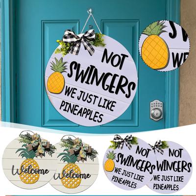 Zábavné ovoce Ananas Welcome Home Sign Welcome Sign Home Venkovní dekorace Dveře Sign Wooden Crafts