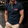 Men's summer casual T-shirts, checked polo shirts, zipped-pocket polo shirts, men's sports polo shirts