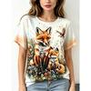 Fashionable Summer Comfortable Round Neck Short Sleeved T-shirt Colorful Animals 3d Printing Casual Loose Breathable Soft Plus Size Women's T-shirt