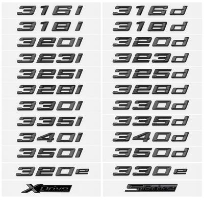 Autocollant Emblème Noir Brillant 320i 320d 320e 325d 328d 330i 330d 330e 335d 340d pour BMW Série 3 E90 E91 E92 F30 F31 F34 G20 G21