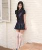 The Green Lab Girlish Check Layered Dress [Navy]