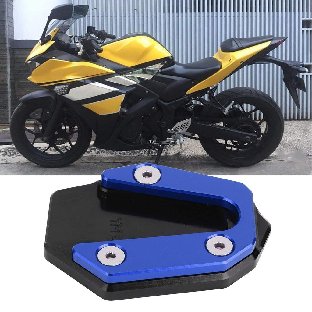 Side Stand Pad, Motorcycle Kickstand Pad, Extension Pad Support Plate Fits YMH YZF R25/YZF R3/MT‑25/MT‑03 14-19 (Blue)