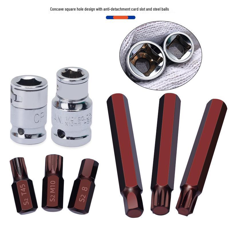 60-Piece Twelve-Point Star and Hex Key Bit Set for Auto Repair & Maintenance