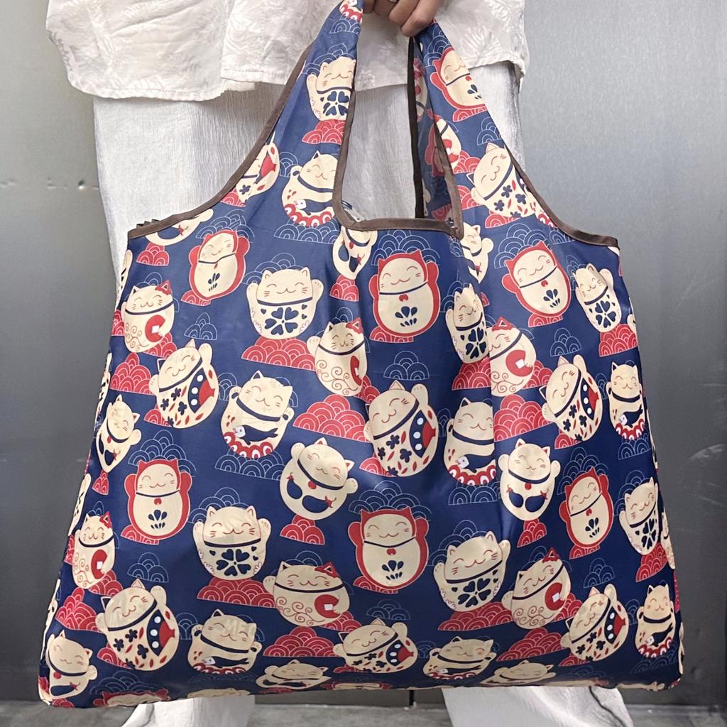 Tote Bag Large Capacity Tote Bag Satchel Lightweight Shopping Bag Printed Pattern Outdoor Foldableable Satchel Camping Style Travel Bag