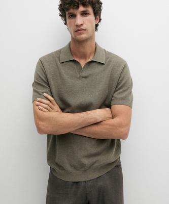 Masimodutti 100% Cotton Knit Polo Sweater