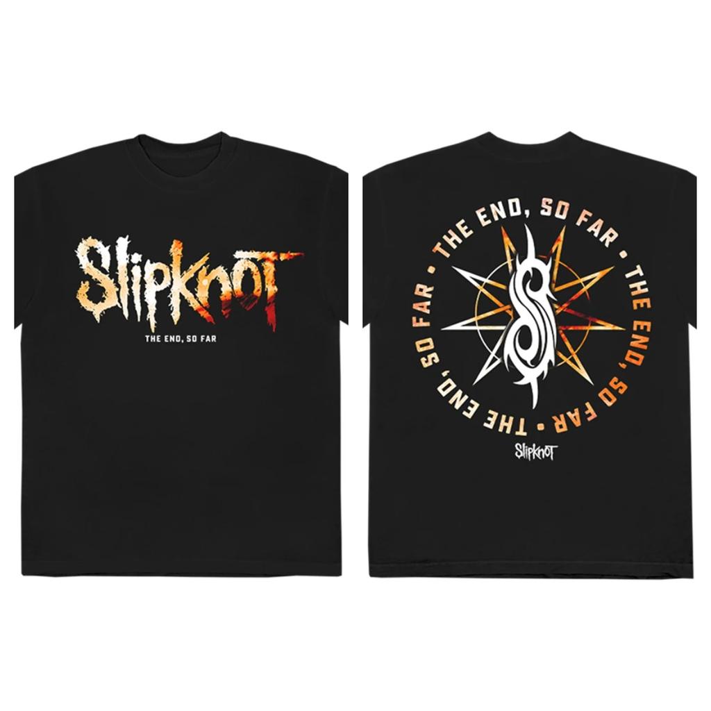 Slipknot "Umgekehrtes Pentagramm · Masken aller Mitglieder" Amerikanisches Retro Schwergewicht Kurzarm-T-Shirt