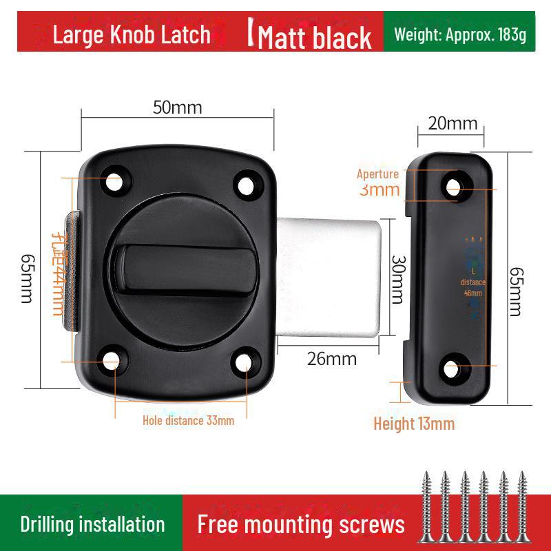 No-Drill Anti-Theft Door Latch Lock for Bathroom