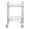 VEVOR Stainless Steel Cart, 2-Tier Rolling Lab Utility Cart with Lockable Wheels, Medical Serving Trolley Clinic Tray