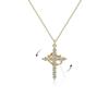 Zinc Alloy Micro-Inlaid Zircon Pendant Necklace Sporty Bamboo Chain Luxury Clavicle Jewelry
