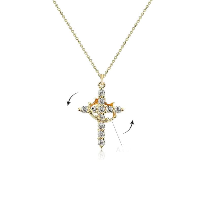 Zinc Alloy Micro-Inlaid Zircon Pendant Necklace Sporty Bamboo Chain Luxury Clavicle Jewelry