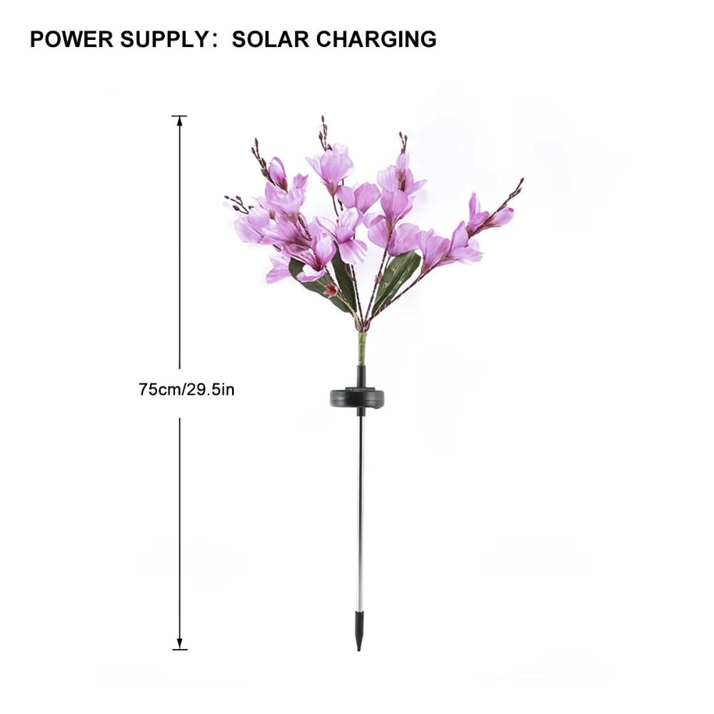 Solar Powered Solar Powered LED Garden Lights LED Lights Magnolia Flower Design Outdoor Garden Decorative Light Waterproof