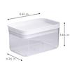 2 Pack Rectangular Clear Plastic Food Storage Canister Airtight Stackable Container Kitchen Organization Snacks Small Items