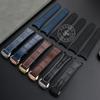 For Omega Constellation Manhattan Series Watch Strap Cowhide Crocodile Pattern Silicone Rubber Bottom Observatory Watchband