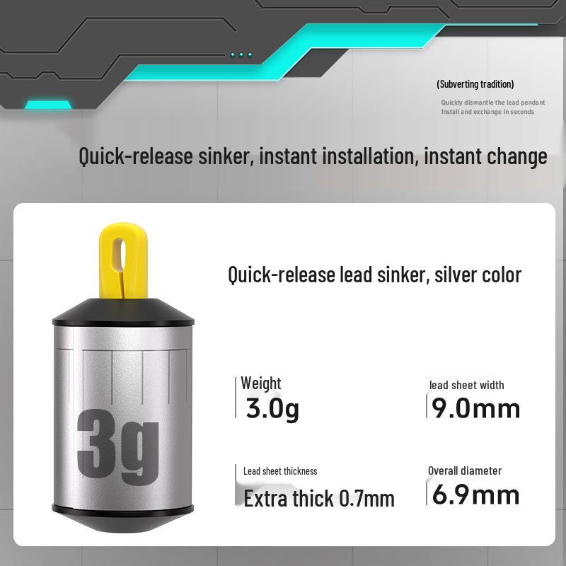 Szybko wypinany ołów wędkarski: Odpinany, Gwintowany, Płynnie Przesuwany, 1,5-6g, Pogrubiona Konstrukcja Przeciwwybuchowa