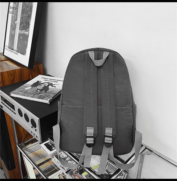 Men's Student Canvas Backpack - Japanese Style, Large Capacity, Ideal for College, High School, Travel