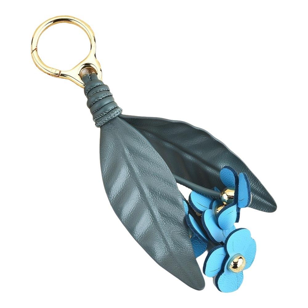 Handmade Flower Pu Leather Pendant Tomato Bag Pendant Fashion Leather Keychain  Men