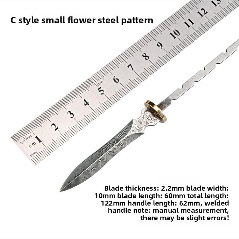 Stone Pattern Damascus Tea Knife Blank, Unfinished Full Tang Blade for DIY Handmade Kung Fu Tea Ceremony Tools