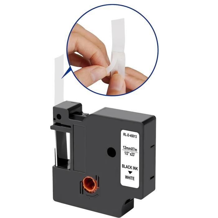 Pack of 6 Labels - Phonillico® - Dymo Compatible - 12mm Ribbons - Assorted Colors - 7m