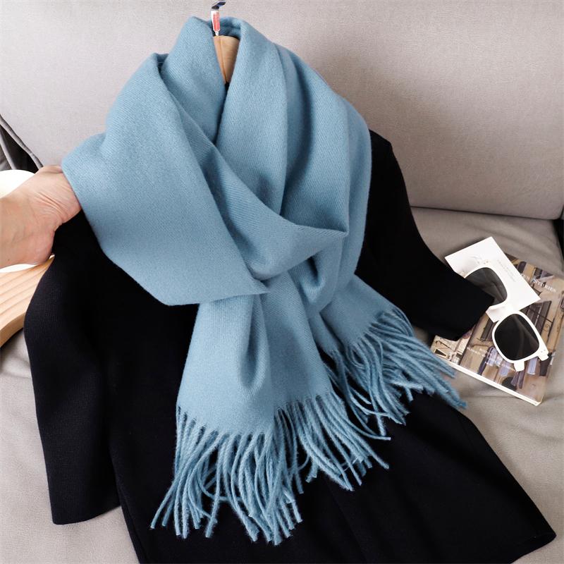 New 29 Color Winter Scarf For Women Long Warm Cashmere Scarves Solid Lady Shawl Wrap Hijab Female Pashmina Bandana Head Scarfs