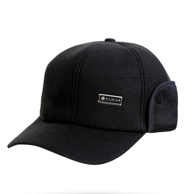 

Утепленная зимняя бейсболка с защитой ушей для мужчин среднего и пожилого возраста One Size