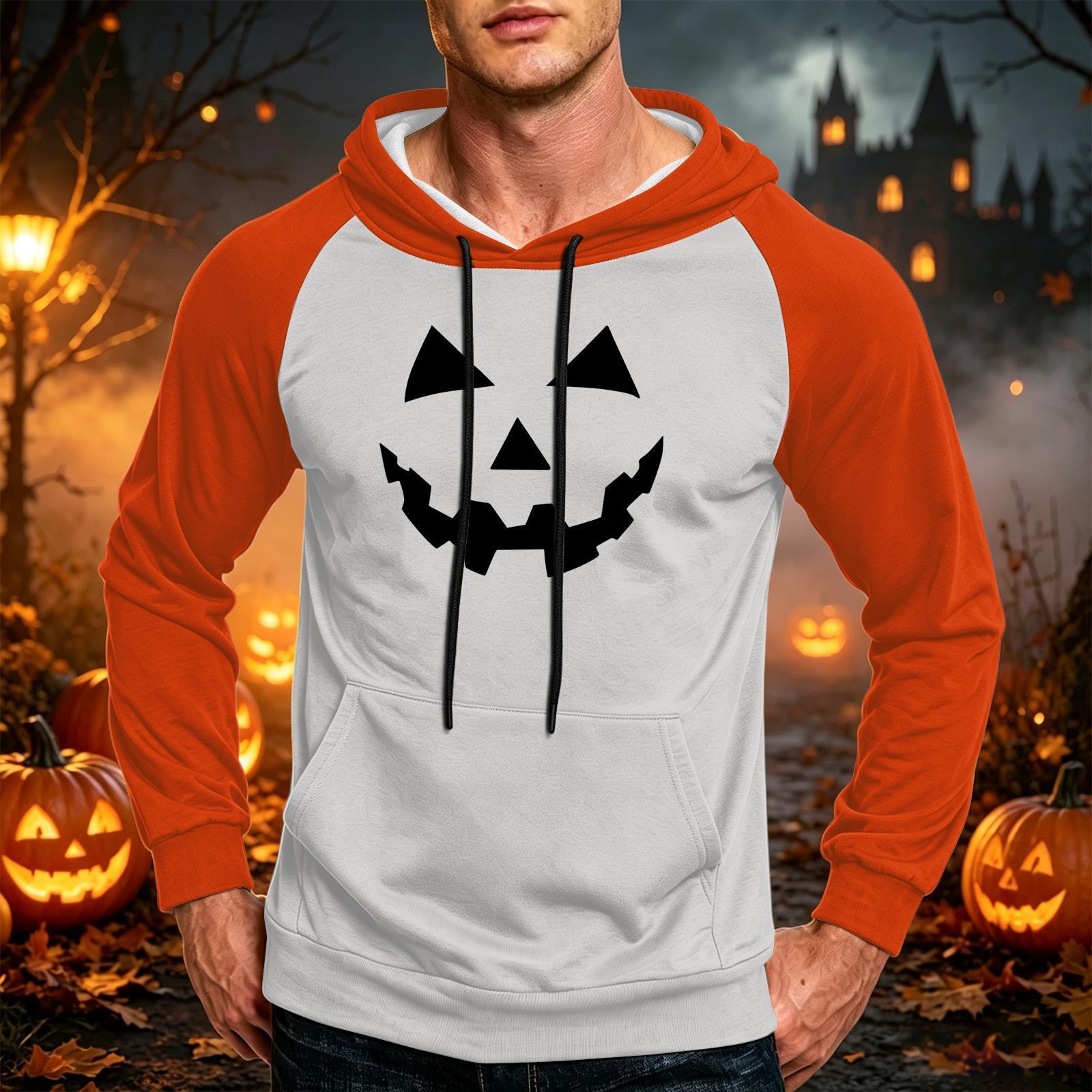 Men s Printed Casual Hoodie with Pocket and Drawstring for Everyday Wear M
