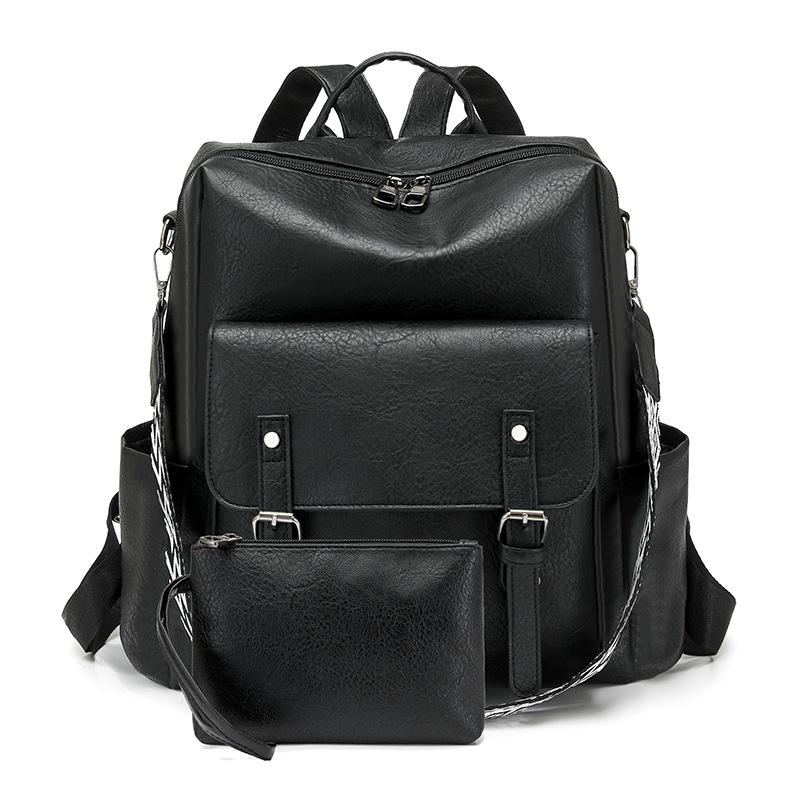 Retro Women s Backpack Dual-Purpose Shoulder Bag Large Capacity Backpack with Coin Purse