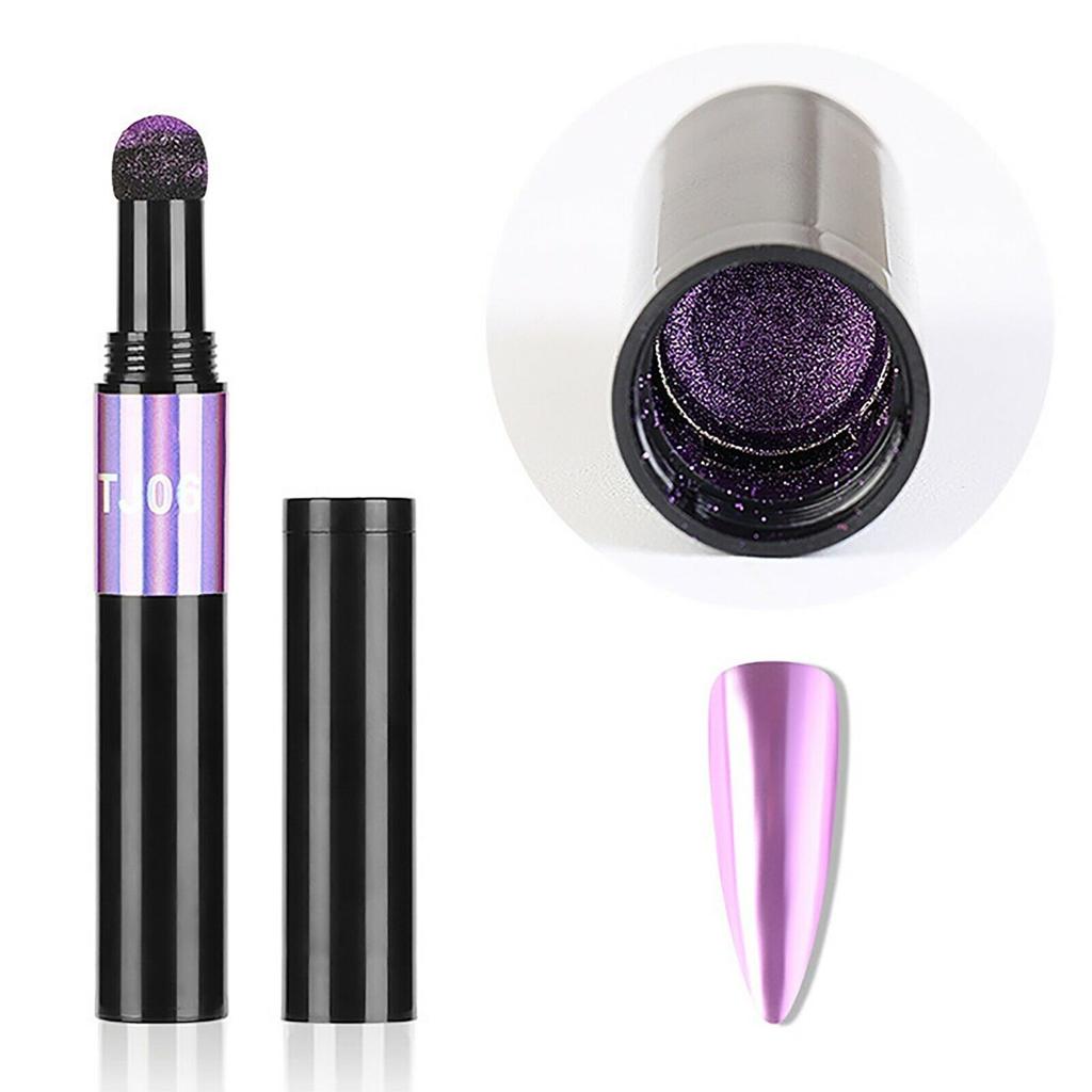 12 kolorów Air Cushion Nail Powder Pen Holograficzny proszek do paznokci z efektem lustrzanym