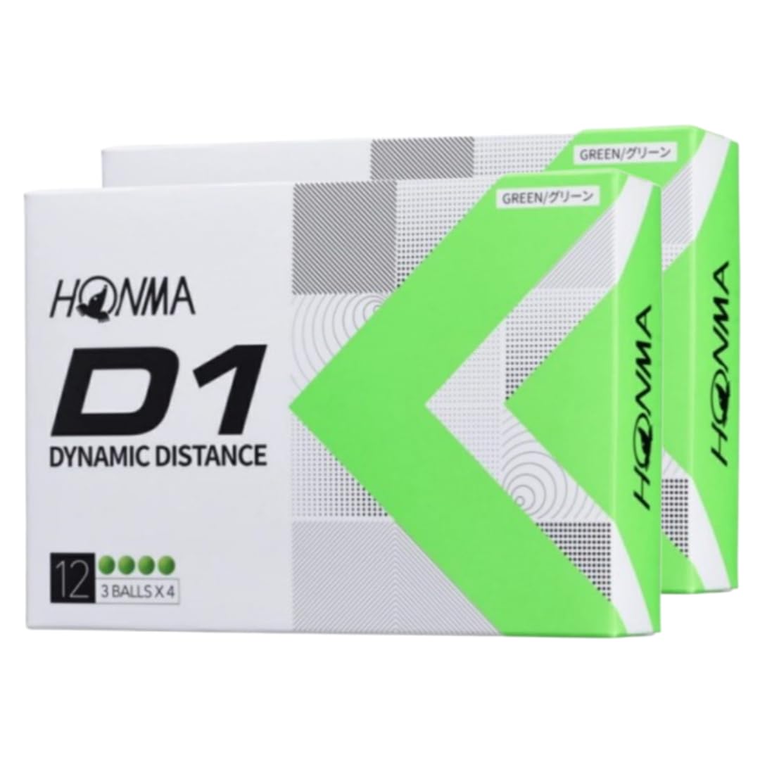 

дюжина зеленых мячей для гольфа Honma D1 BT2201 GR 2 дюжины 24 мяча с оригинальной карточкой магазина [2 комплекта] двухкомпонентные зелёный