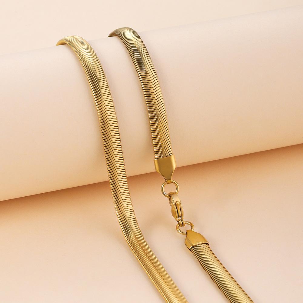 Collana Choker a Spina di Pesce Placcata Oro 5MM Acciaio Inossidabile 316L Collana a Catena Snake per Donne Uomini Gioielli Regalo Ingrosso