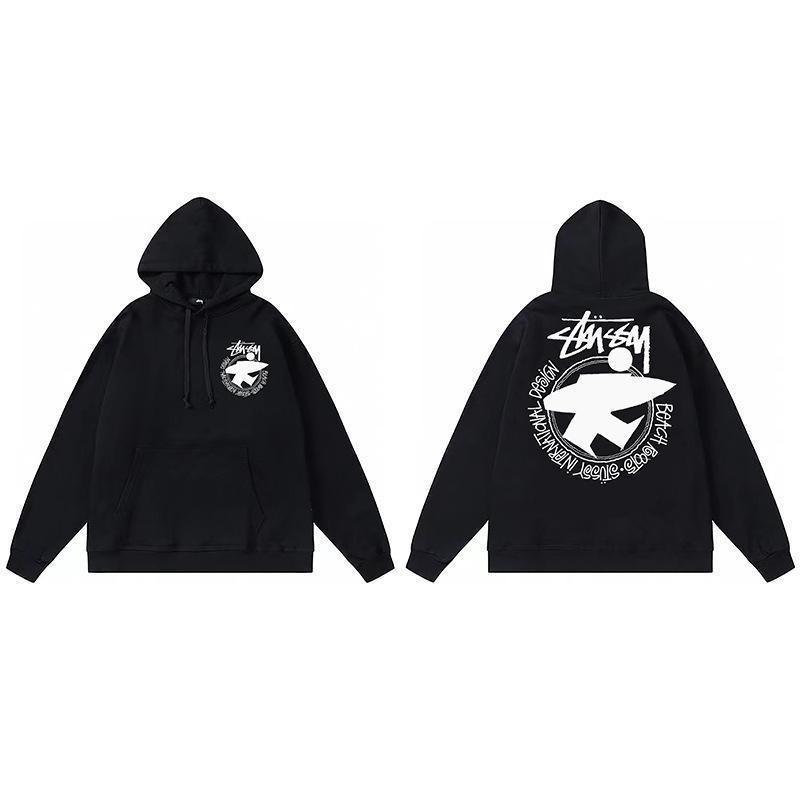 Stussy Mens Hooded Sweatshirt Casual Loose Fit Streetwear Printed Pullover