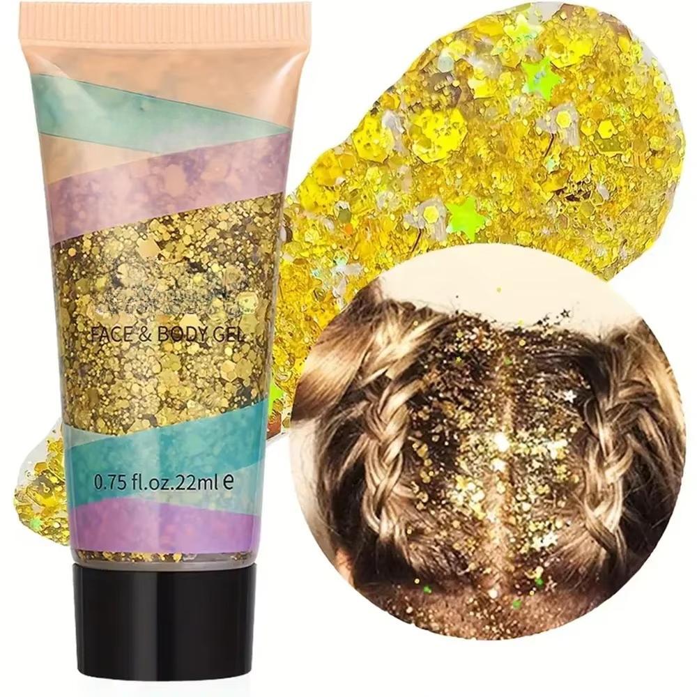 1 Bottle Mermaid Sequin Body Glitters Gel Long-Lasting Shine for Carnival Parties Festival and Stage Performance Great for Girls